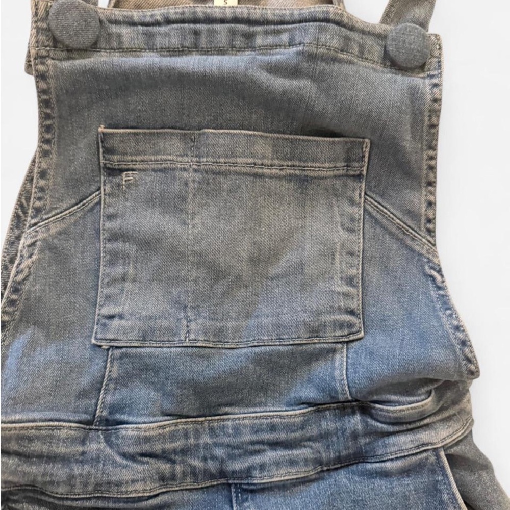 Frame Denim Wide-Leg Denim Overalls - Blue - Picture 3 of 4